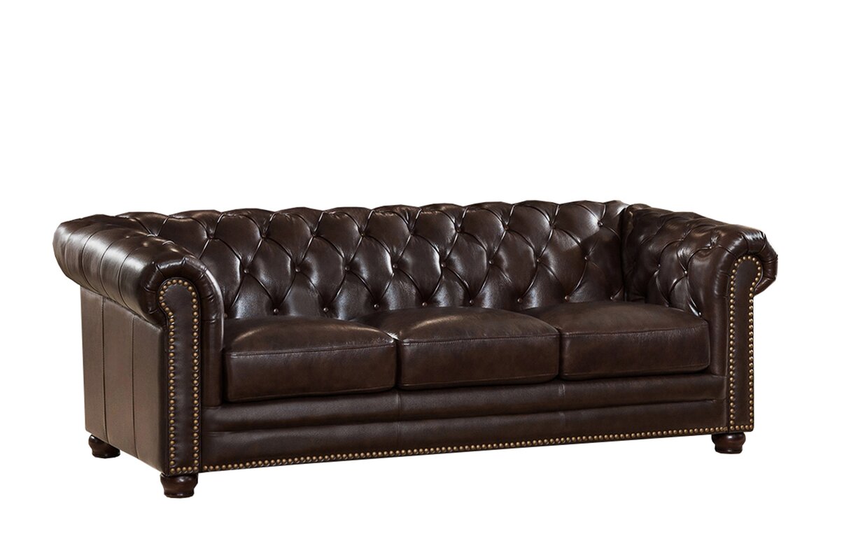 Amax Kensington Top Grain Leather Chesterfield Sofa